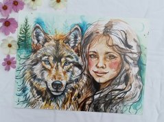 ILUSTRACE DÍVKA A VLK