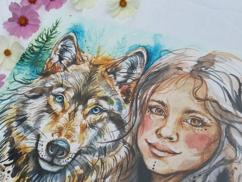 ILUSTRACE DÍVKA A VLK